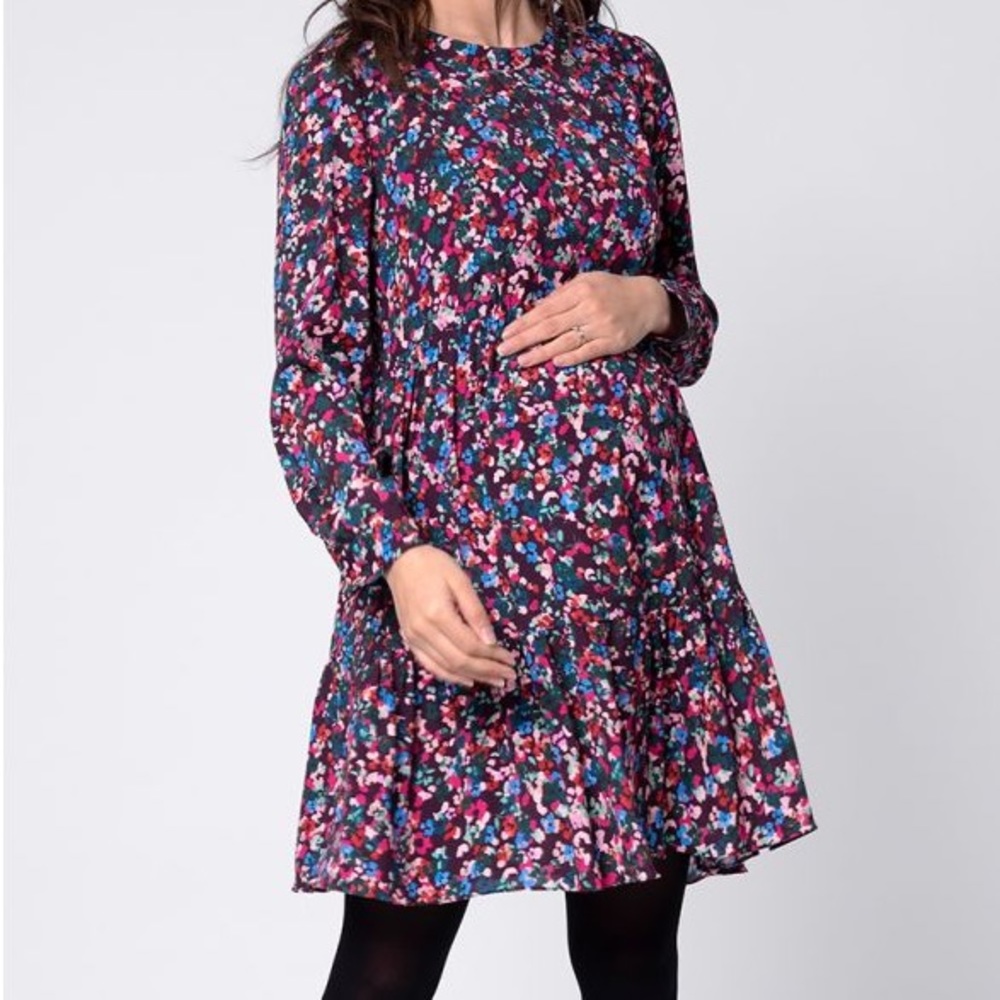 Seraphine Floral Tiered Maternity & Nursing Dress